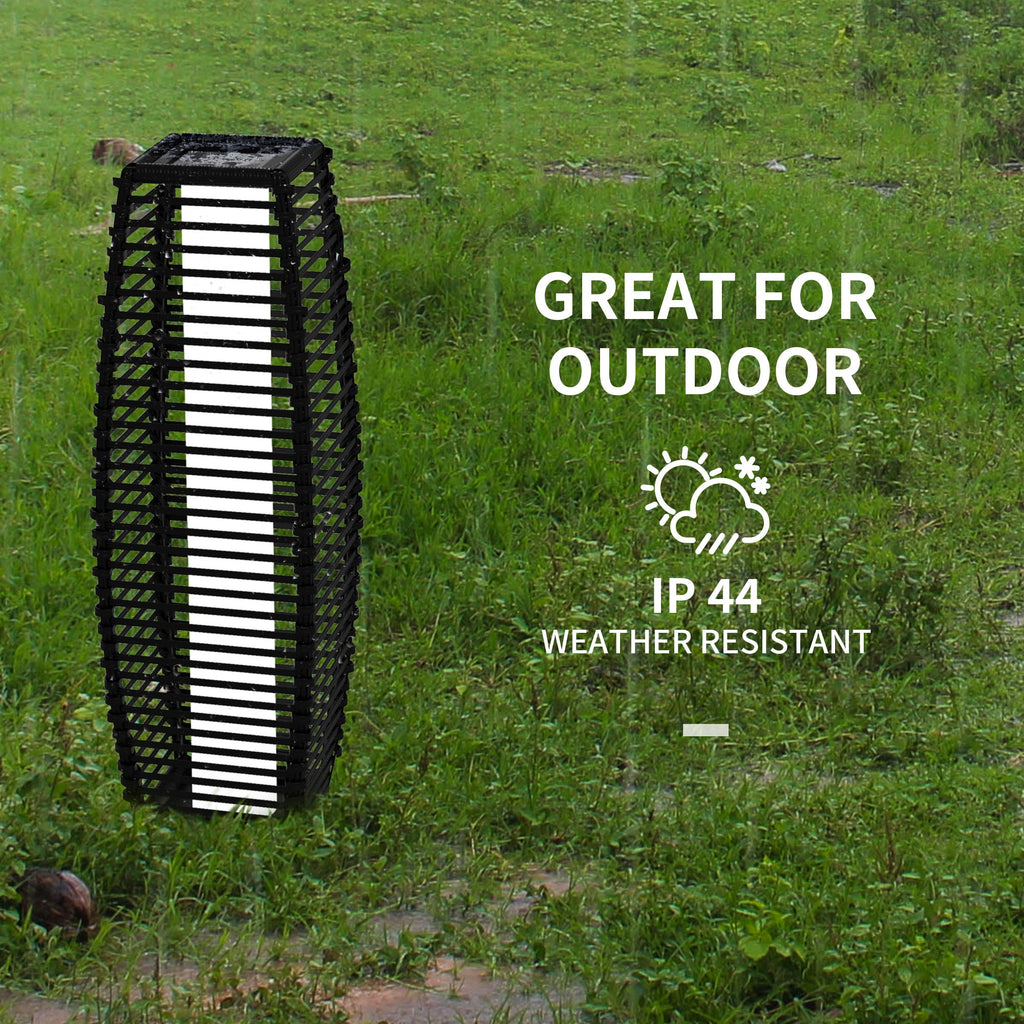 AOSOM: (Black)2.25ft Solar Powered Outdoor Rattan Pathway(LED)Lamp with Auto On/Off for Porch, Yard, Lawn, Courtyard, Deck and 8hr Charging Time - GJB PRODUCTS