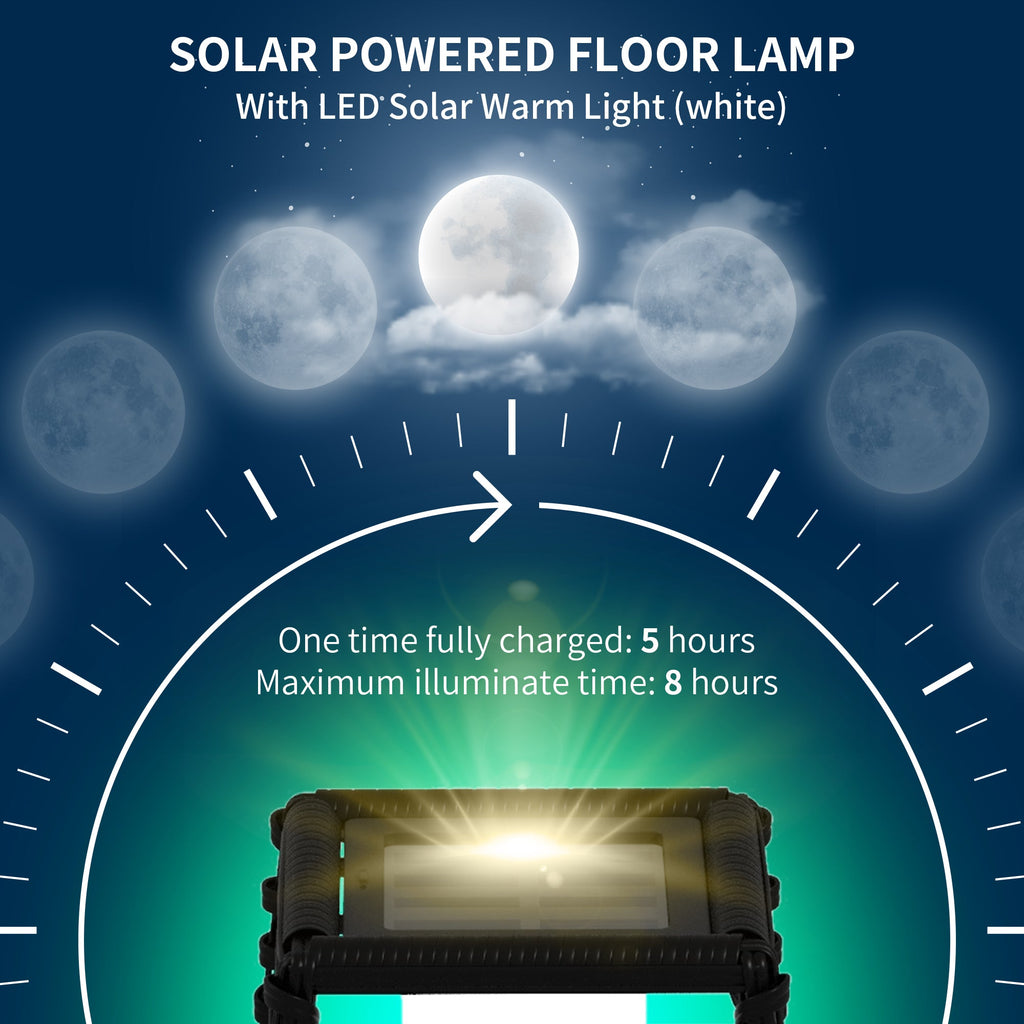 AOSOM: (Black)2.25ft Solar Powered Outdoor Rattan Pathway(LED)Lamp with Auto On/Off for Porch, Yard, Lawn, Courtyard, Deck and 8hr Charging Time - GJB PRODUCTS