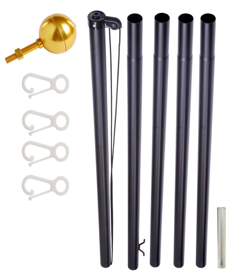 EZ Pole: Made In the USA 21’/25’/30’ Flagpole Kits•Nylon American Flag•Aluminum Pole•5 Year Warranty - GJB PRODUCTS