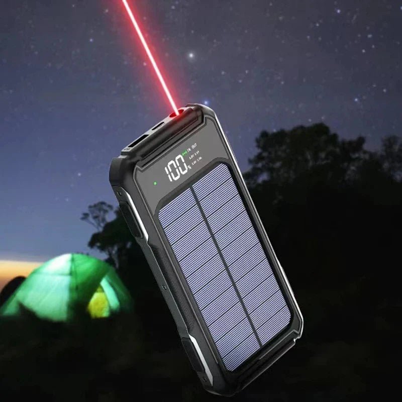 FancyMarket: 50000 - 200000mAh Solar Power Bank — 4 - in - 1 Built - in Cables, Fast Two - Way Charge, Digital Display & LED Emergency Light - GJB PRODUCTS