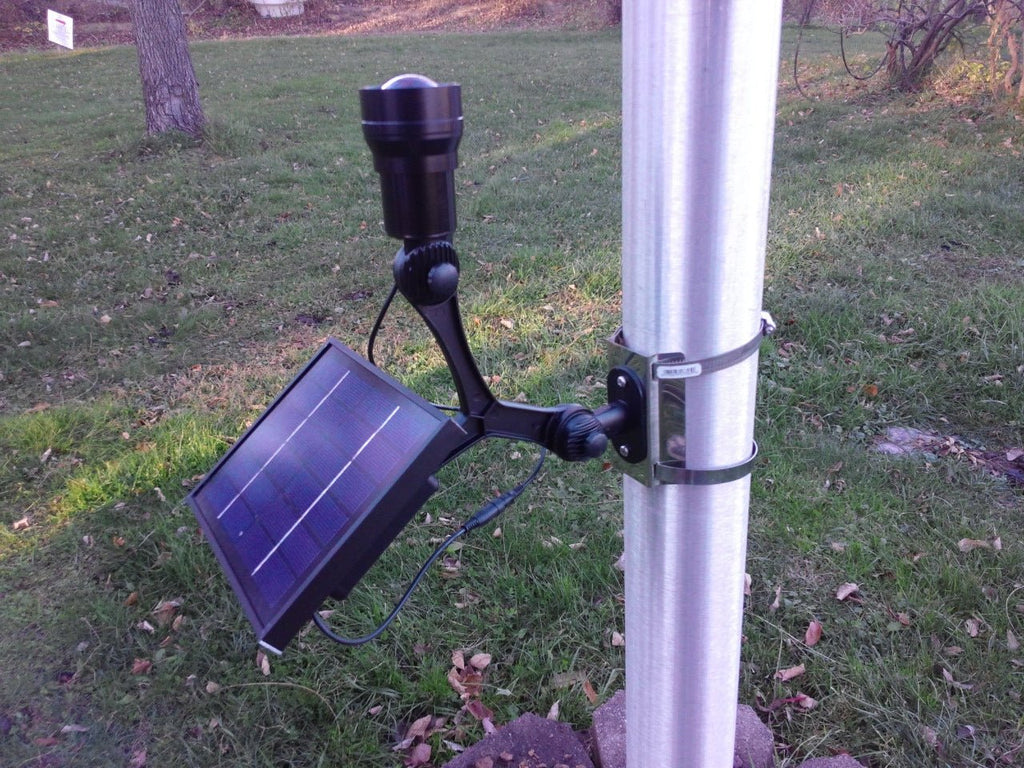 Flagman of America: Commercial Solar Flagpole Light•CREE Fixed Head•50ft Illumination - GJB PRODUCTS