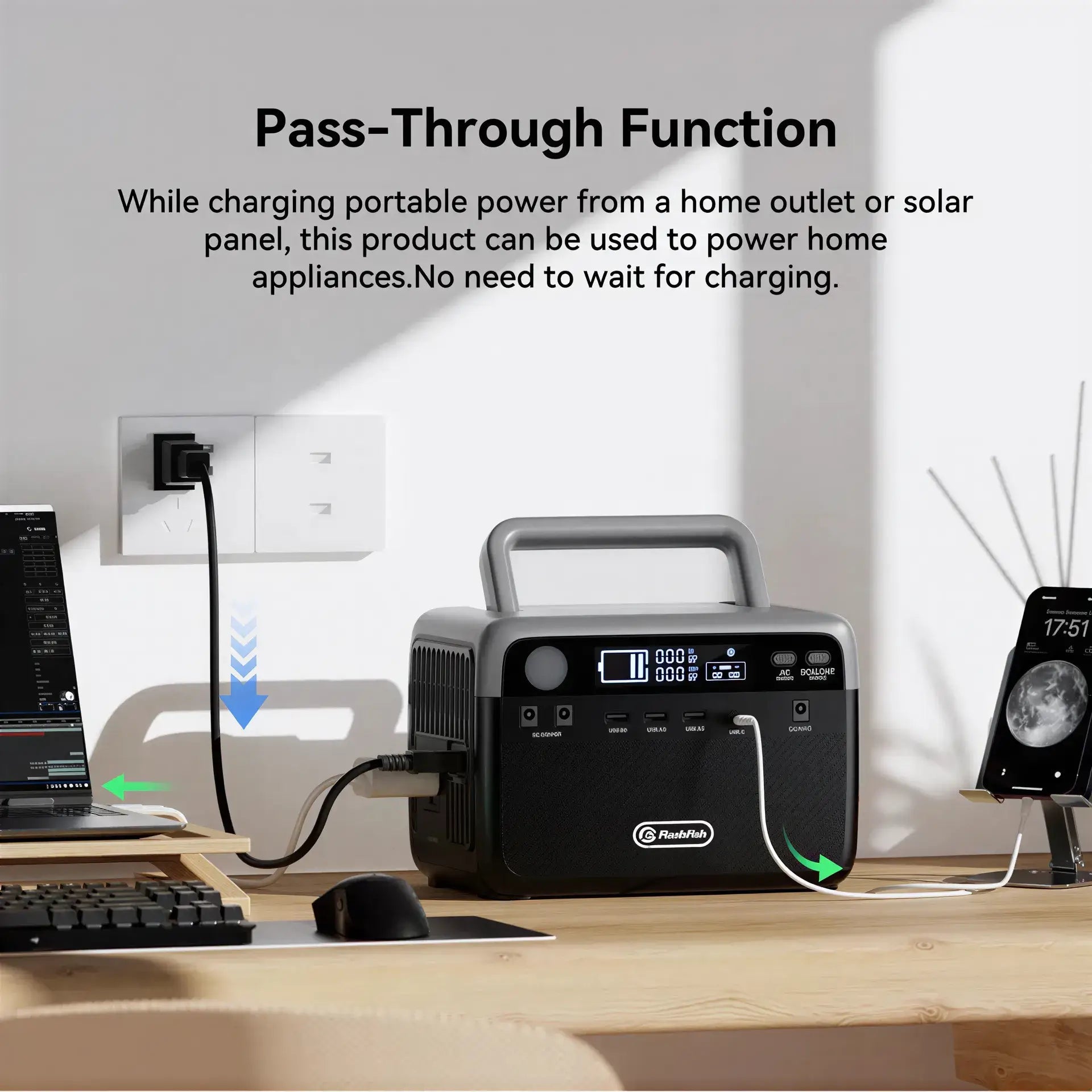 FLASHFISH: Portable Fast Charging Solar Generator/Power Bank with 7 Outputs 230.4Wh (Peak 600W) - GJB PRODUCTS