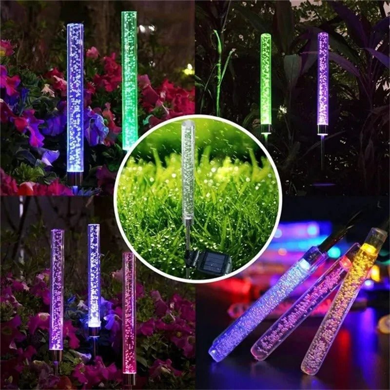 GJB Products: 1.2V Color Changing Acrylic Solar Powered Bubble Tube LED Lights - GJB PRODUCTS