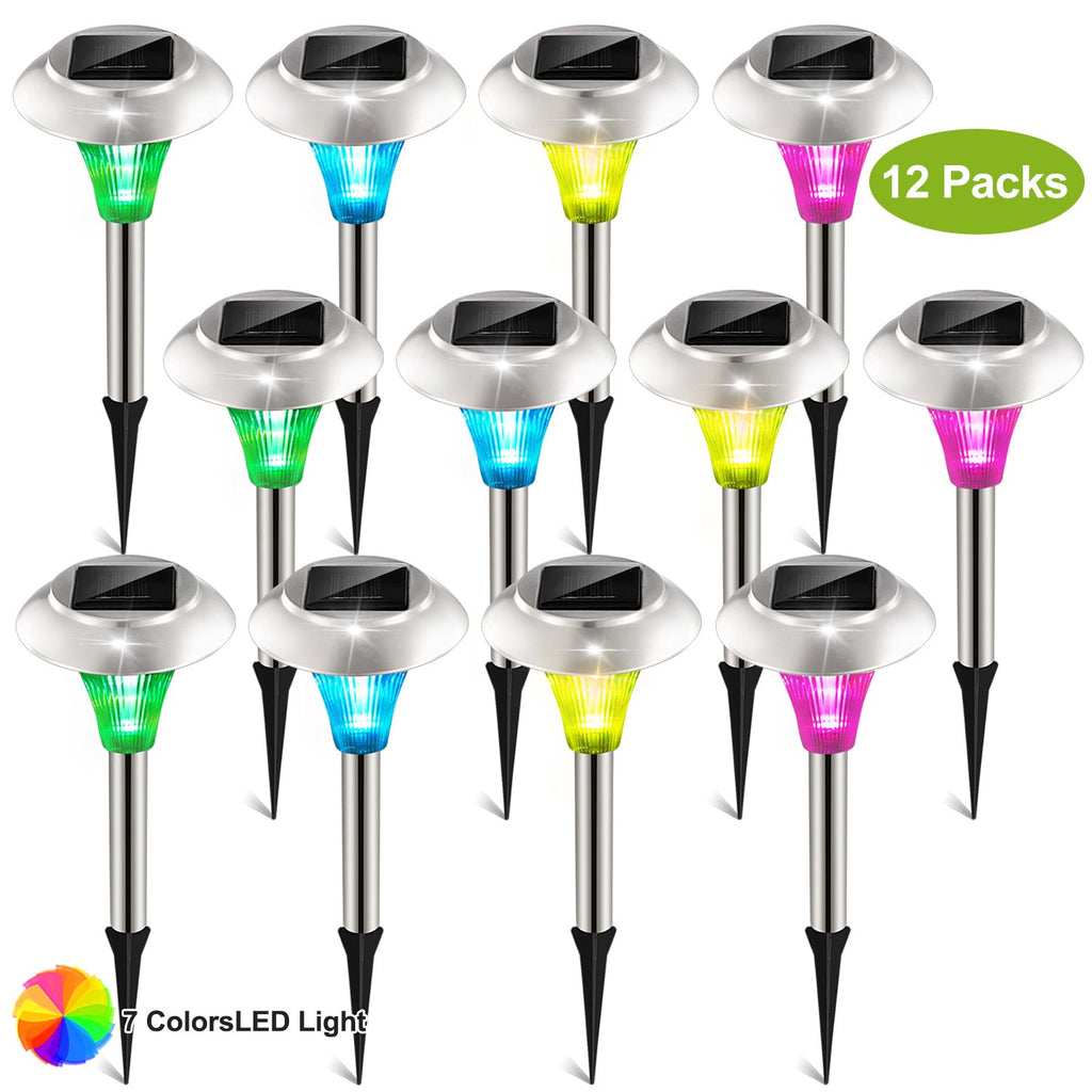 GJB Products: 8/12/24 - PK Solar - Powered(3 - 4Lm) 7 Color Changing Garden LED Lights - GJB PRODUCTS