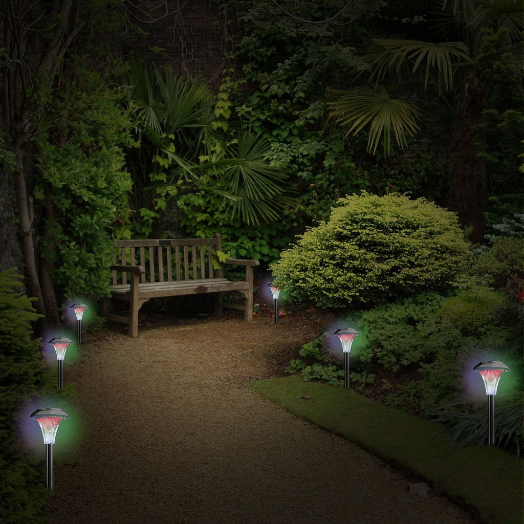 GJB Products: 8/12/24 - PK Solar - Powered(3 - 4Lm) 7 Color Changing Garden LED Lights - GJB PRODUCTS
