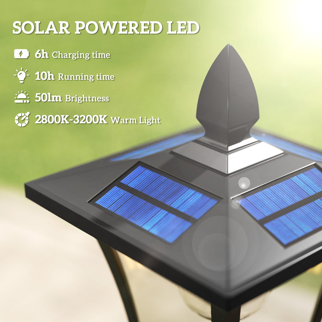GJB PRODUCTS Solar LED Lamp Post with Planter Base, Black, 540x410x375 mm - GJB PRODUCTS