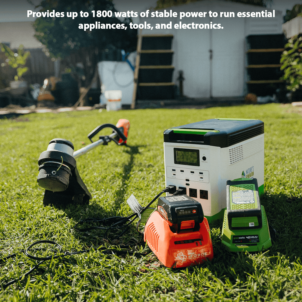 Nature’s Generator: Portable High Capacity Lithium 1800W Solar Generator Bundle - Flexible and Fast Charging Options•Smart,Quiet and Compact for Home or Off - Grid use - GJB PRODUCTS