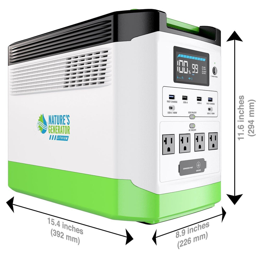 Nature’s Generator: Portable High Capacity Lithium 1800W Solar Generator Bundle - Flexible and Fast Charging Options•Smart,Quiet and Compact for Home or Off - Grid use - GJB PRODUCTS