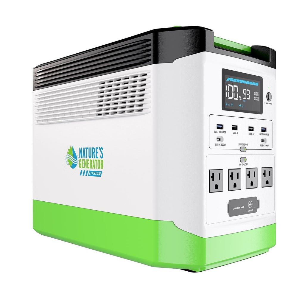 Nature’s Generator: Portable High Capacity Lithium 1800W Solar Generator Bundle - Flexible and Fast Charging Options•Smart,Quiet and Compact for Home or Off - Grid use - GJB PRODUCTS
