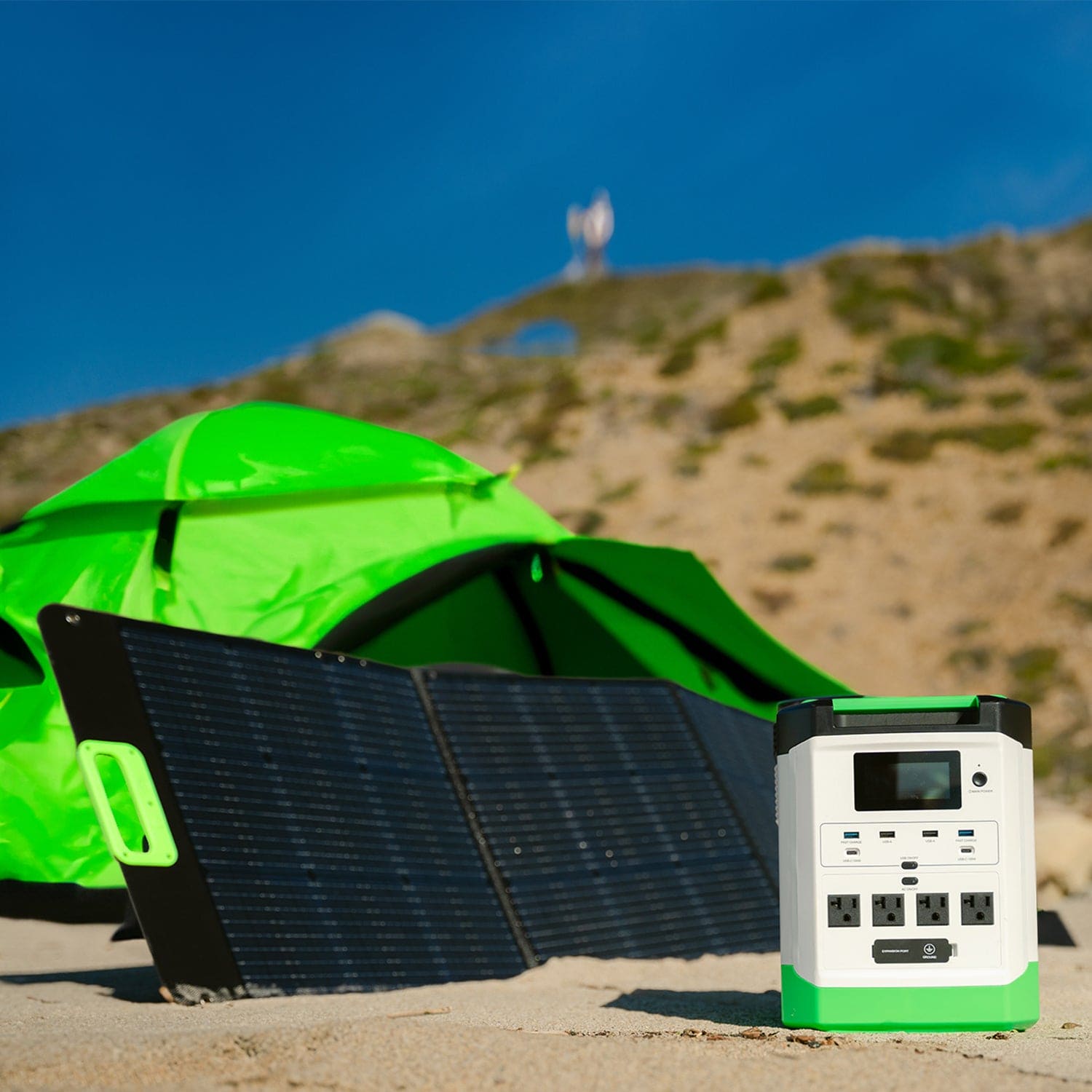 Nature’s Generator: Portable High Capacity Lithium 1800W Solar Powered and Wind - Turbine Generator Bundle•Flexible & Fast Charging Options• Smart,Quiet and Compact for For Home or Off - Grid Use - GJB PRODUCTS