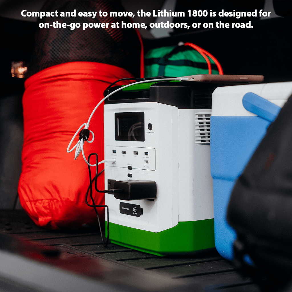 Nature’s Generator: Portable High Capacity Lithium 1800W Solar Powered and Wind - Turbine Generator Bundle•Flexible & Fast Charging Options• Smart,Quiet and Compact for For Home or Off - Grid Use - GJB PRODUCTS