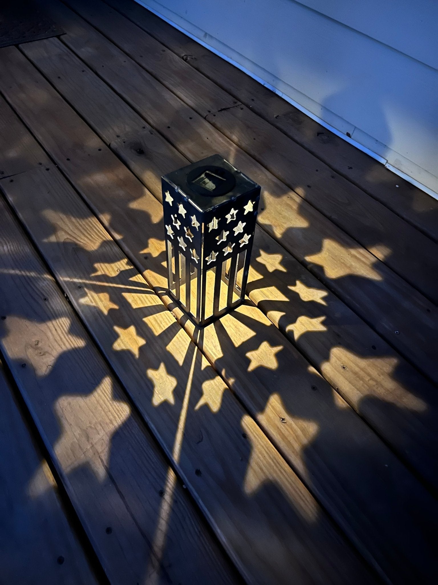 Northern Forge: Patriotic USA Flag Steel Solar Luminary Lantern | 10.5” - GJB PRODUCTS
