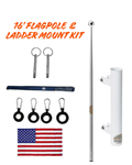 RV Flagpole Kit – 16’/22’/26’ Telescoping Pole + Ladder Mount•Poles and Holders•Plus Free 3’x5’ Certified USA Nylon Made Flag🇺🇸 - GJB PRODUCTS